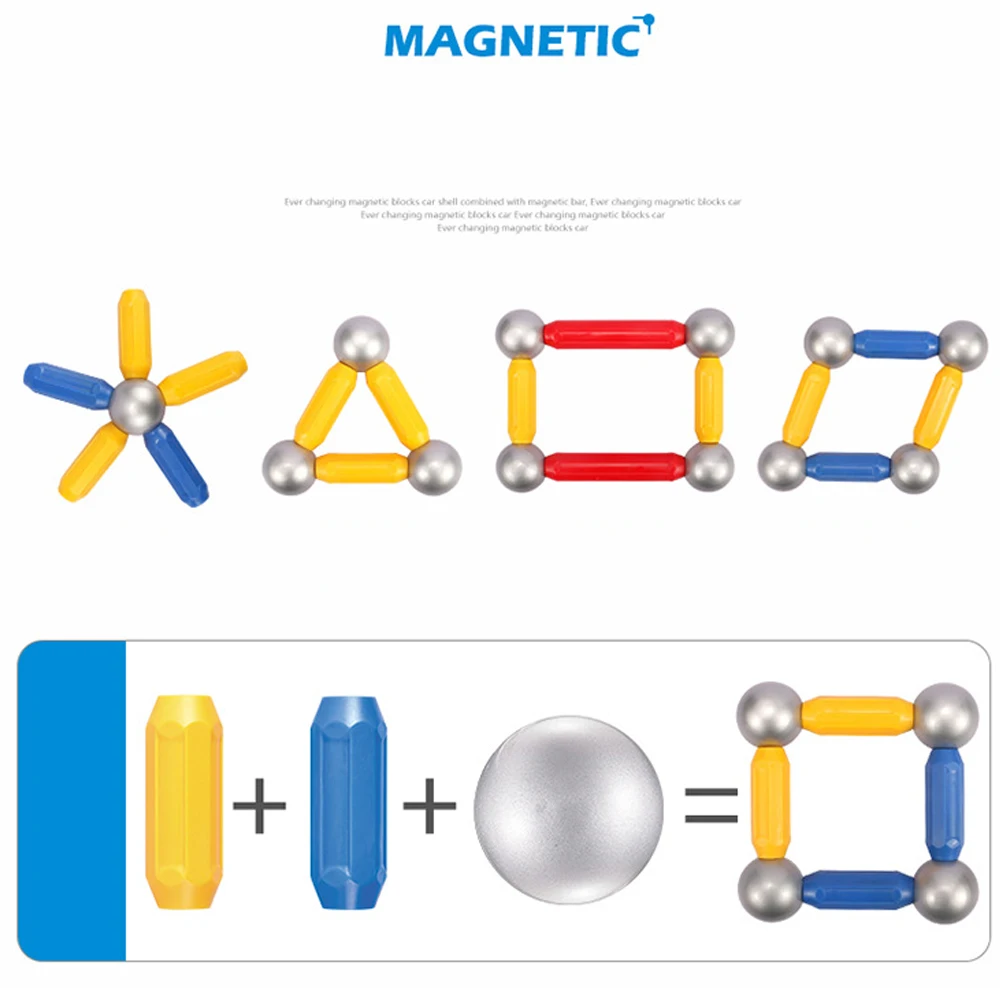 26/38/48 шт 3D Магнитный конструктор детские игрушки магнитные решетки, металлические шарики блоками для сбора труб "сделай сам", конструкторы, Модель автомобиля игрушки для мальчиков