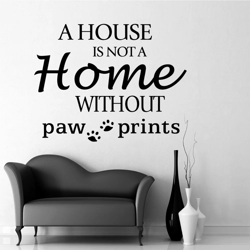

Creative paw prints Sentence Vinyl Wall Sticker For Home Decor Art Decals Wallpaper Poster For Living Room naklejki na sciane