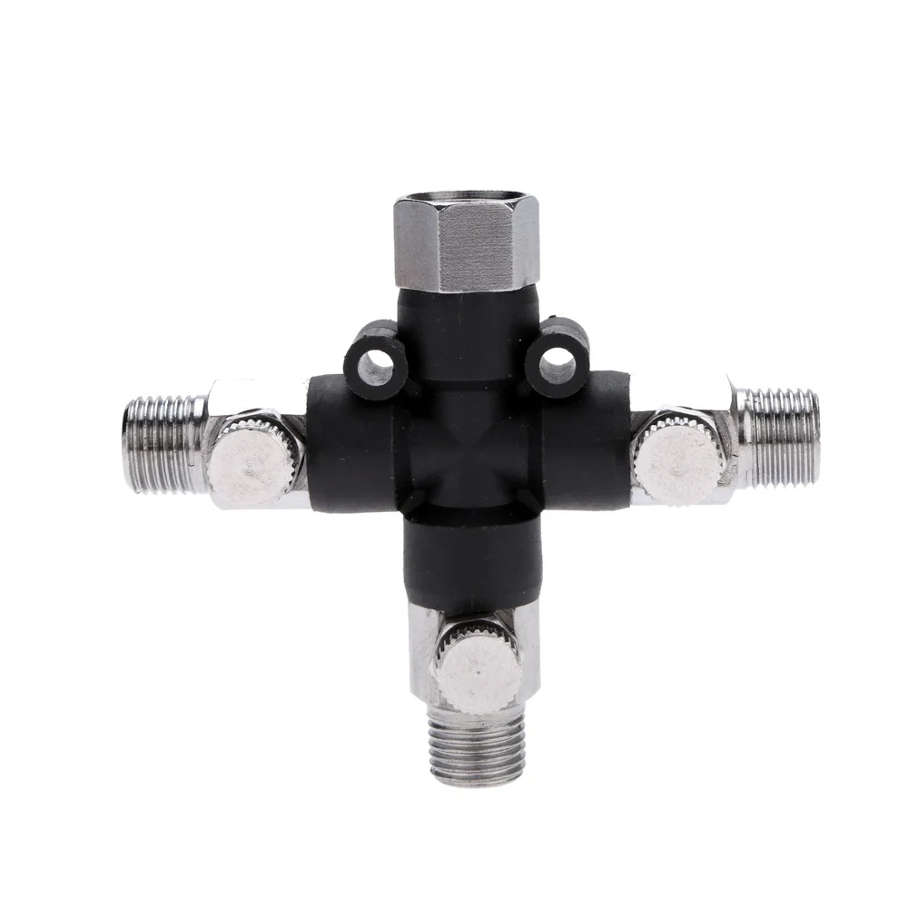 3-Way Airbrush Air Hose Splitter Manifold Airbrush Accessories Multi Use aerografo Airbrush Fittings 1/8" with Adjust Knob Valve