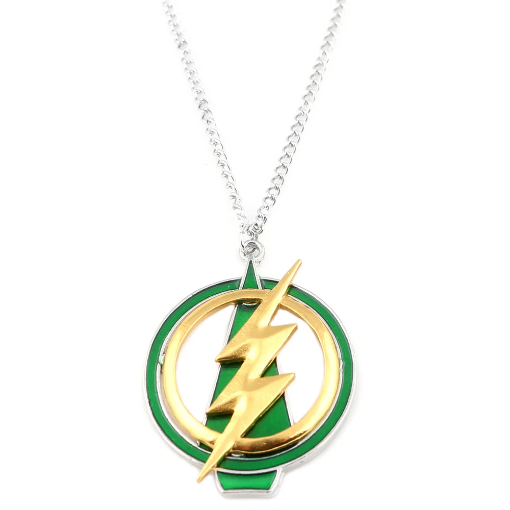 

Fashion Avengers: Infinity War The flash Arrow necklace pendant womens men green enamel jewelry