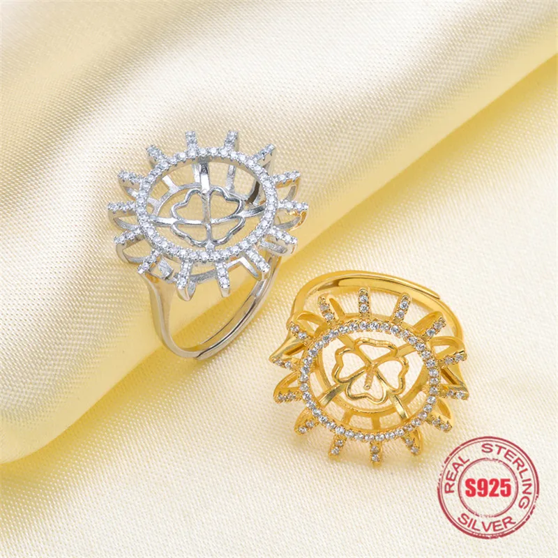 

Genuine Silver S925 High-grade Pearl Ring Settings Accessories Adjustable Woman Ring DIY Handmade Materials Manufacturers