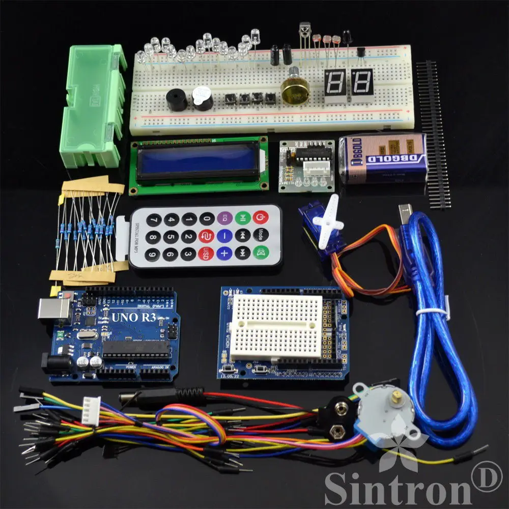 [Sintron] Arduino Uno R3 Board Starter Kit with LCD Servo Motor Sensor Module !! 