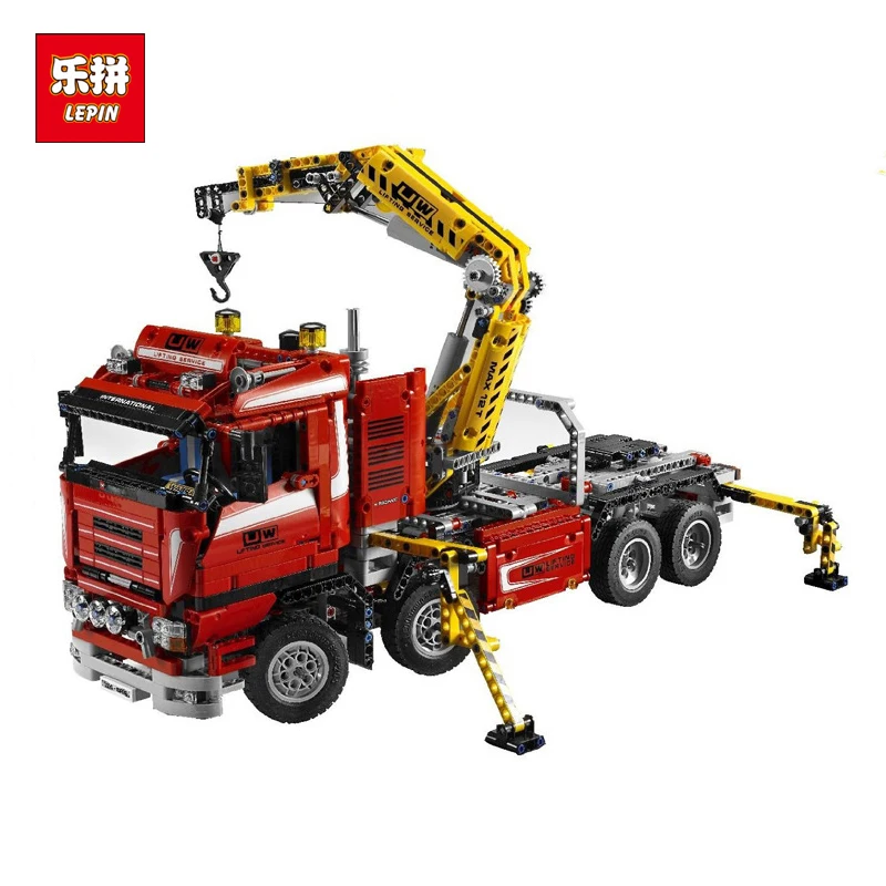 

LEPIN 20013 New technic series 1877pcs The Electric Crane Truck Model Building blocks Bricks Compatible legoinglys 8258