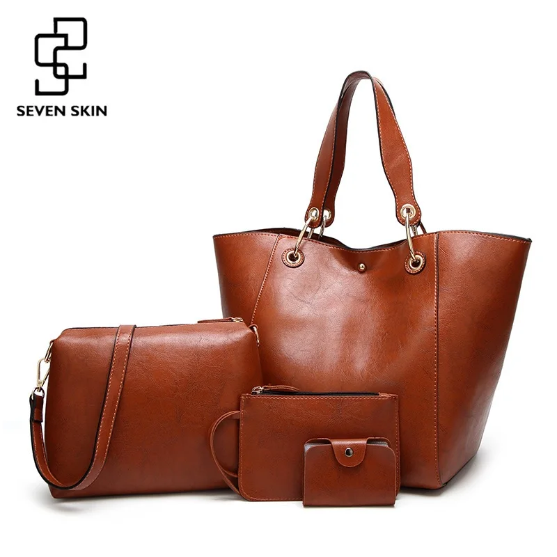 SEVEN SKIN Famous Brand Composite Bags Female Leather Handbags Women Large Capacity Shoulder Bag Casual Tote Bag bolsa feminina SEVEN SKIN Famous Brand Composite Bags Female Leather Handbags Women Large Capacity Shoulder Bag Casual Tote Bag bolsa feminina