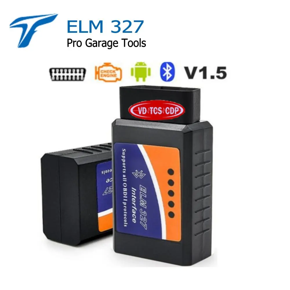 Wow CDP Elm327 Bluetooth OBD2 OBDII V1.5 Can bus диагностический интерфейс сканер черный Elm 327 Obd 2
