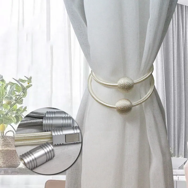 

1PCS Curtain Buckle European Magnet Curtain Straps Double Ball Curtain Magnetic Straps Modern Minimalist Curtain Accessories