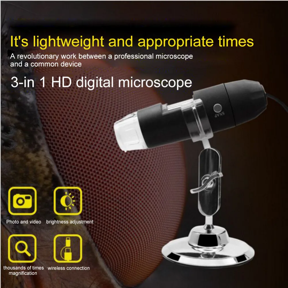 

Mega Pixels 1000X 8 LED Digital Microscope USB Endoscope Camera Magnifier Electronic Support System Android/ Windows/ Mac