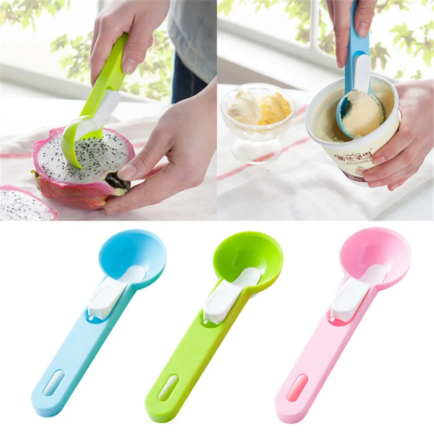 

Kitchen Ice Cream Mash Potato Scoop Plastic Fruit Spoon Cooking Kitchen Accessories 2 size for choose Tools#3$