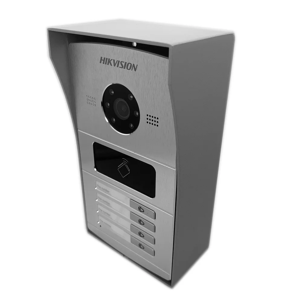 Hik Multi-idioma 1-4 botón IP timbre de la puerta teléfono Video intercomunicador Visual intercomunicador impermeable 13,56 MHz RFID tarjeta IP intercom - 4