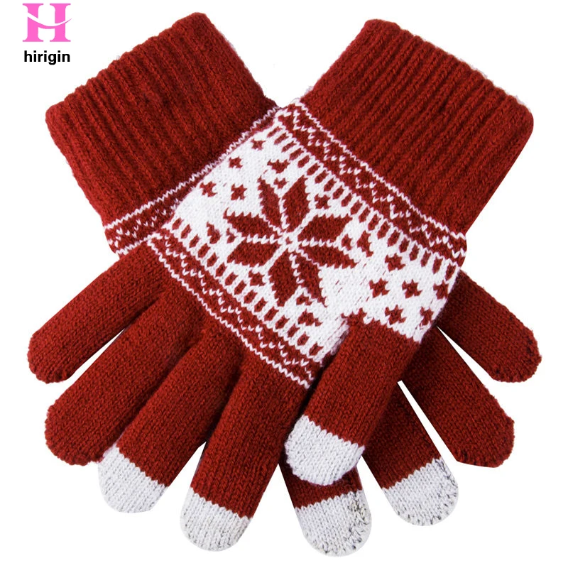 Ytorgrwinter Thermal Gloves For Women Warm Fleece Knitted Touch Screen Gloves For Outdoor Sports Running Cycling