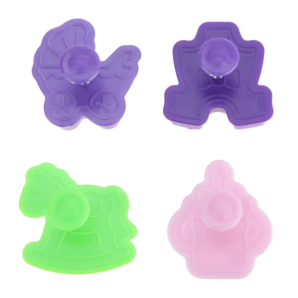 

4x Baby Toys Fondant Cake Mould Biscuit Cookie Plunger Cutters Sugarcraft Tools Cake Decorating Tools Cake Tools
