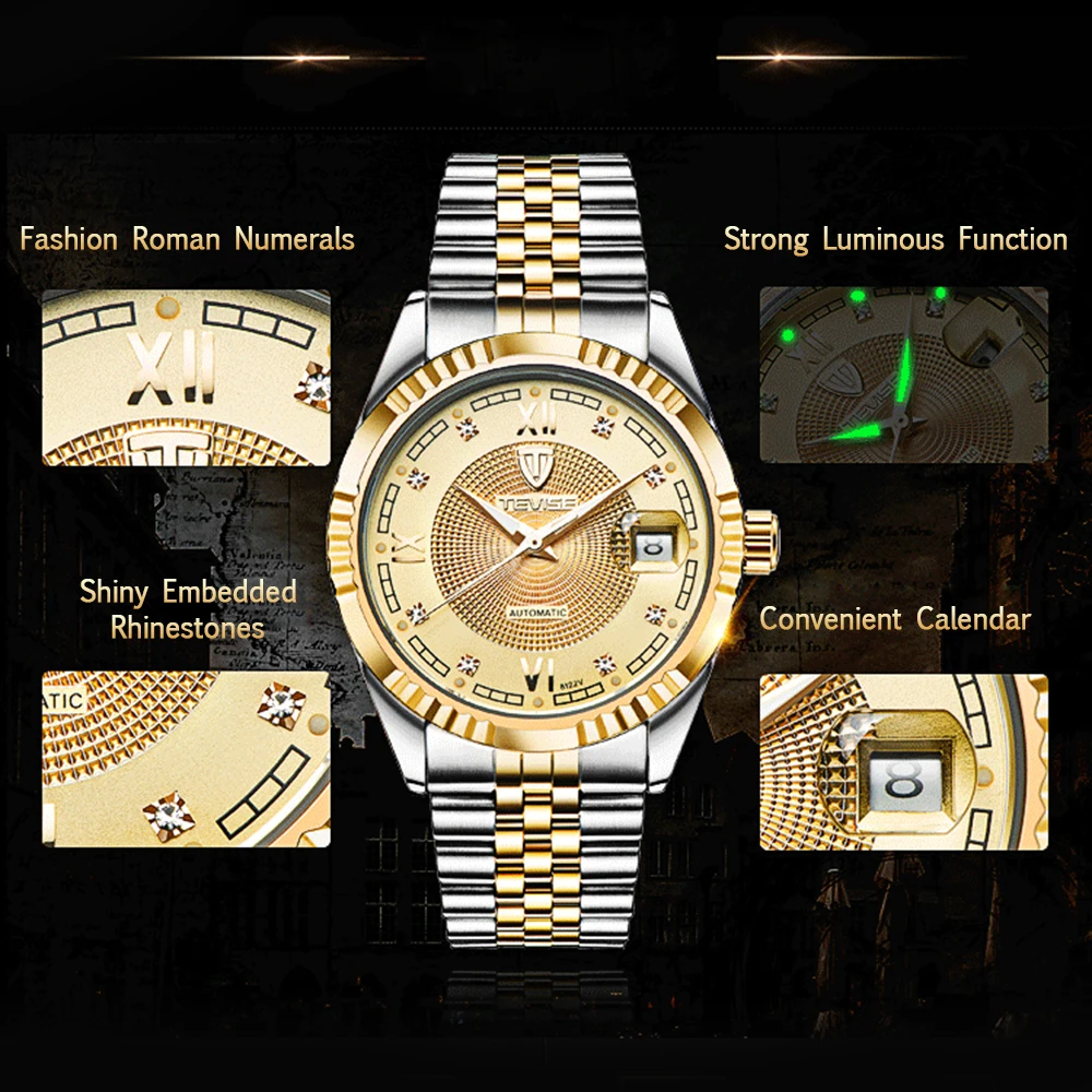 TEVISE автоматические часы для мужчин механические часы для мужчин Лидирующий бренд водонепроницаемые наручные часы для мужчин бизнес Скелет relogio masculino