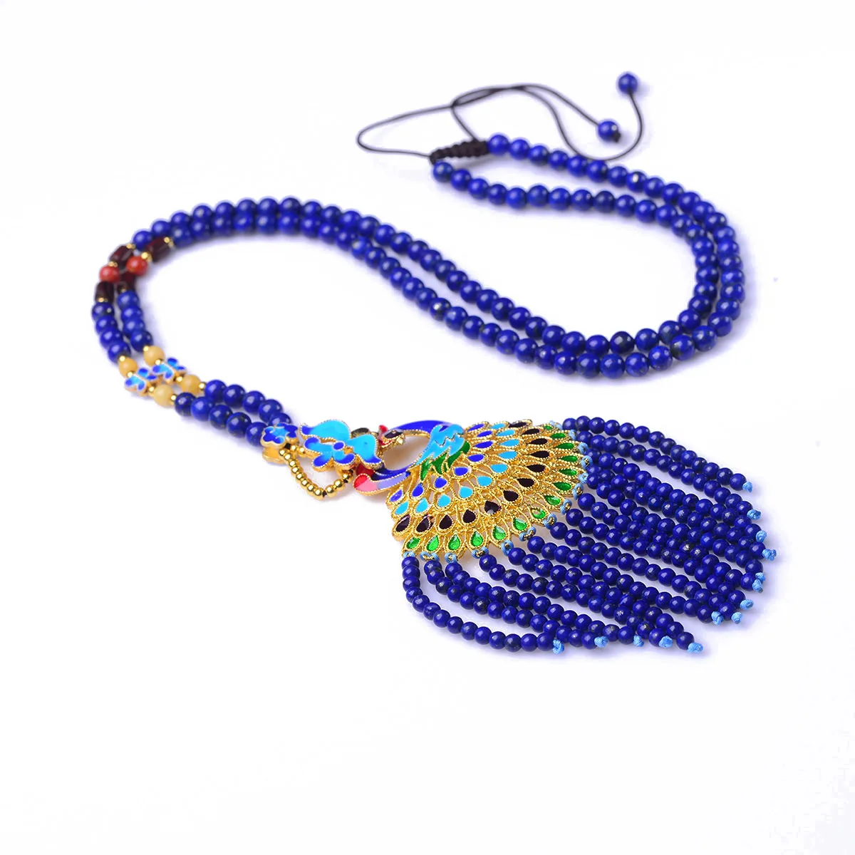 

Handmade Authentic Lapis Lazuli Peacock Necklace Pendants