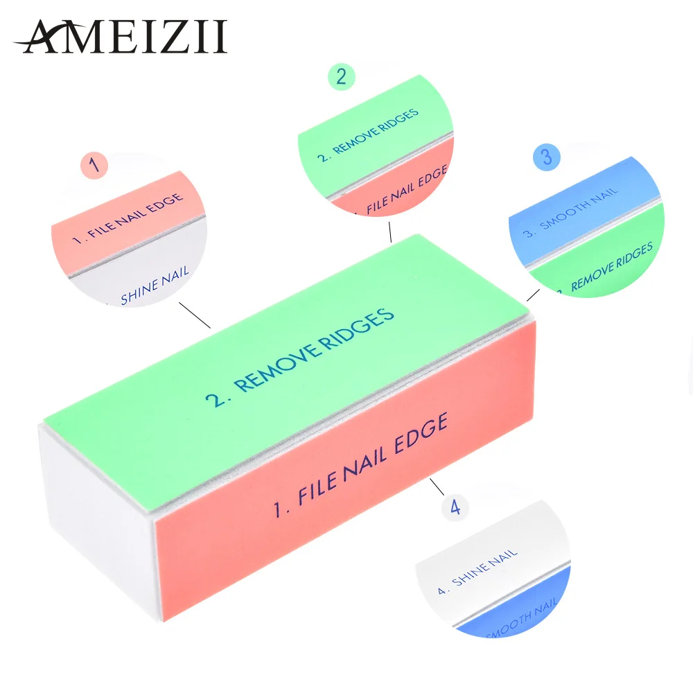 

AMEIZII 3PCS/Set Four-sided Nail Buffer File Polishing Tool Dead Skin Remover Nail Sanding Block Buffing Manicure Nail Files