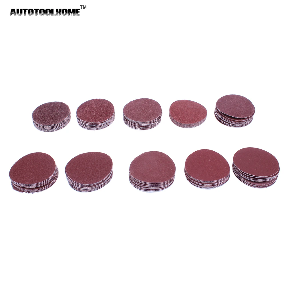 AUTOTOOLHOME 100 шт 50 мм шлифовальный диск 40 400 зернистая бумага с 2 дюймовым абразивным