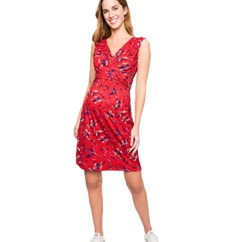 

New Fashion Women's Maternity Pregnanty Sleeveless Nursing Summer V-Neck Floral Print Dress Wholesale Free Ship Z4