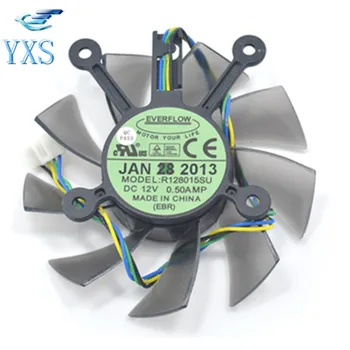 

R128015SU DC 12V 0.5A 75*43mm 4 Wires EBR Graphics Card Cooling Fan for EAH7850 GTS450 460 HD7850 HD6850