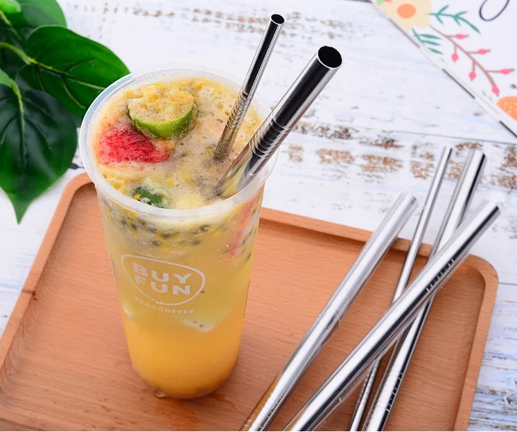 

(50pcs) Stainless Straws Silver Color Only Bar Cocktail Tools Drinking Straws Silver Straw