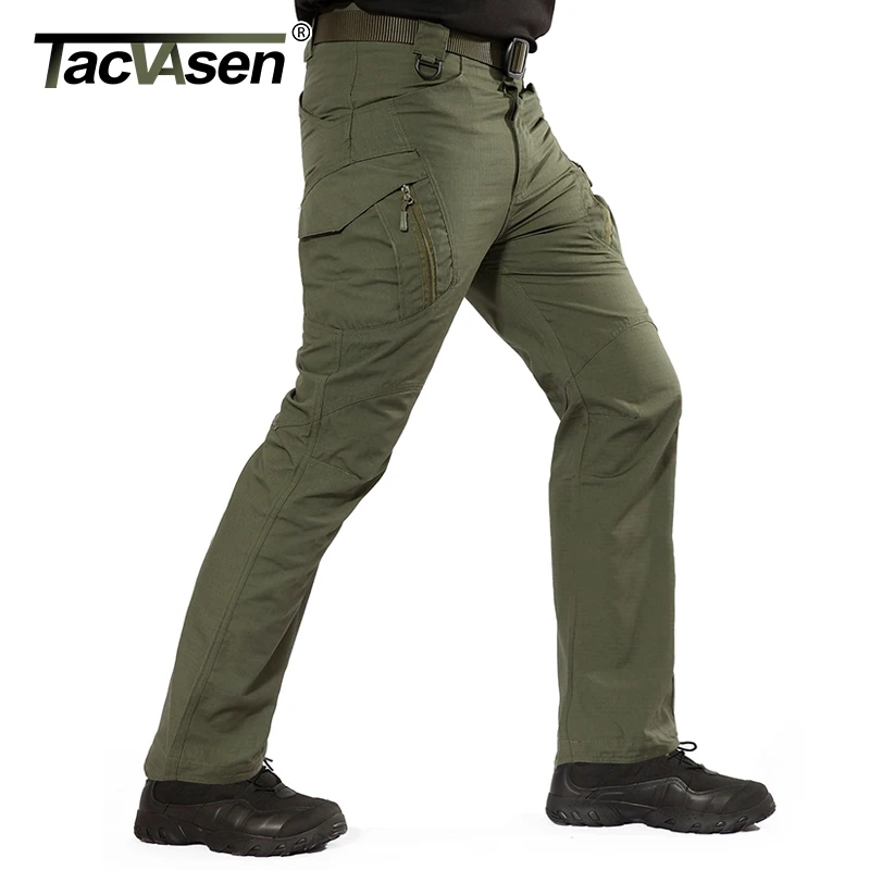 

TACVASEN Men Tactical Pants Navy Multi Pockets Rip-stop Cargo Work Pants Military Combat Cotton Pants Airsoft Army Trousers Man