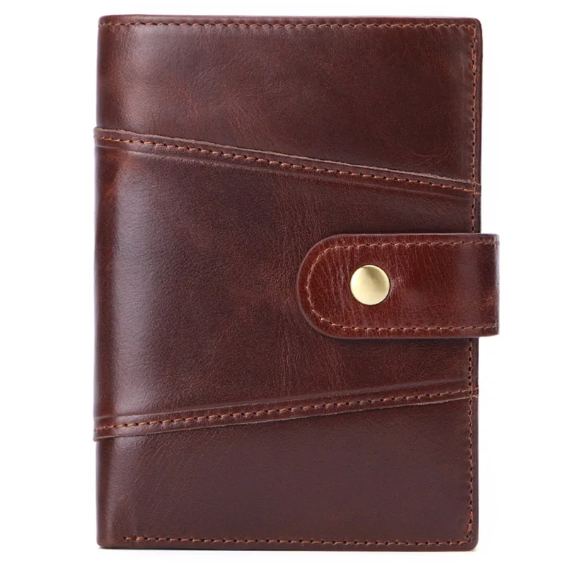 MISFITS мужской короткий кошелек из воловьей кожи, брендовый модный кошелек с карманом для монет, натуральная кожа, держатель для кредитных карт, сумка для денег для мужчин - Цвет: 9106-Brown