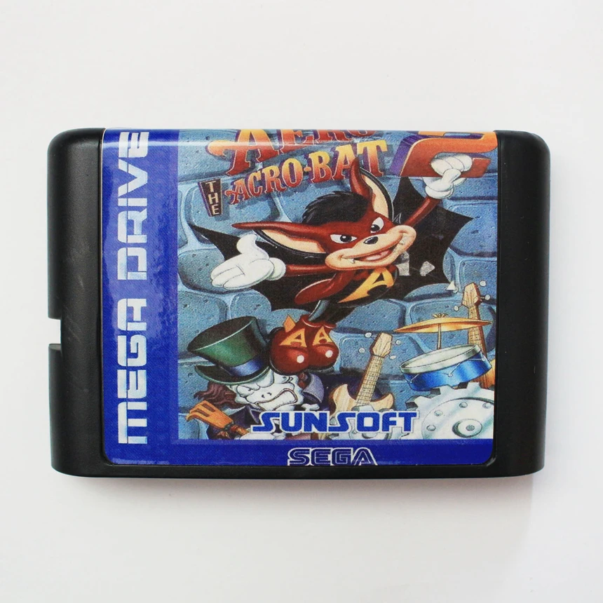 Aero The Acro Bat 2 16 Bit Mega Drive font b Game b font Card For