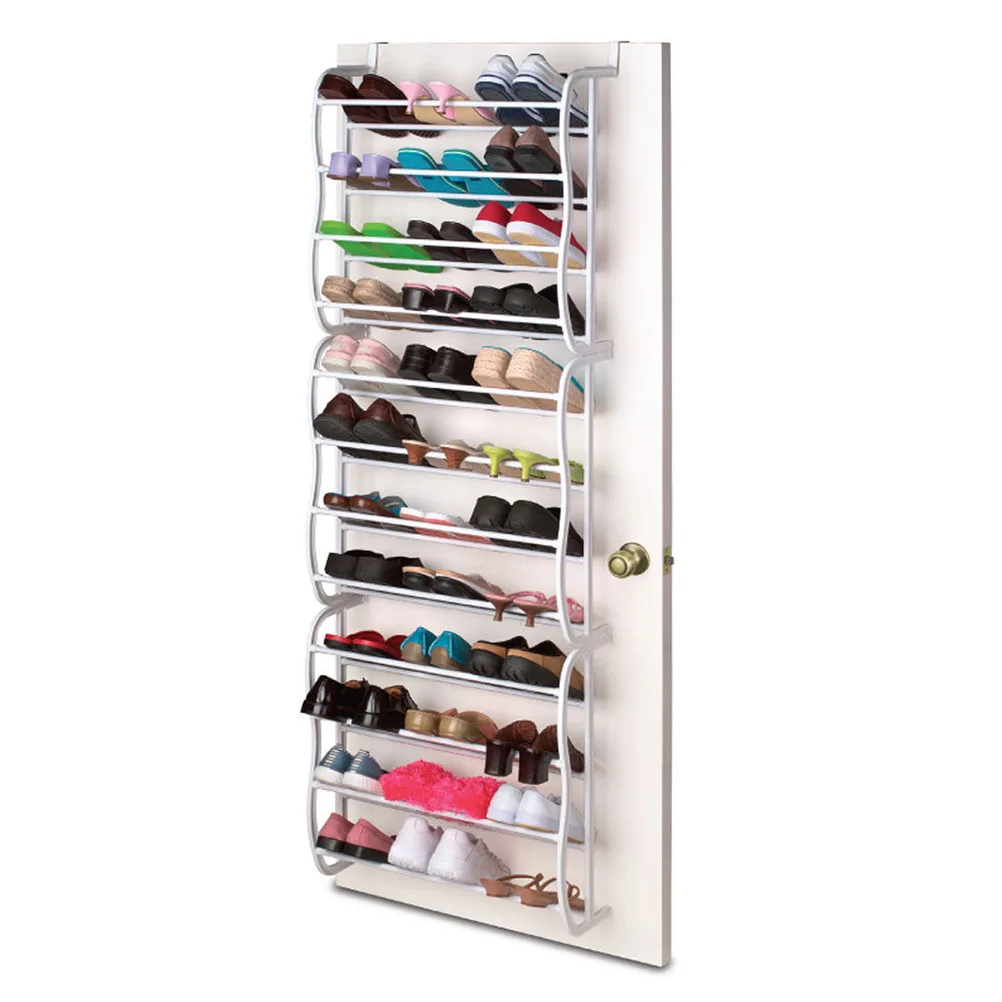 Kaufen Weiß Hängen Schuh Rack Kreative Vier schicht Über Tür Schuhe Regal Hausschuhe Halter Organizer Rack für Wohnzimmer Bad