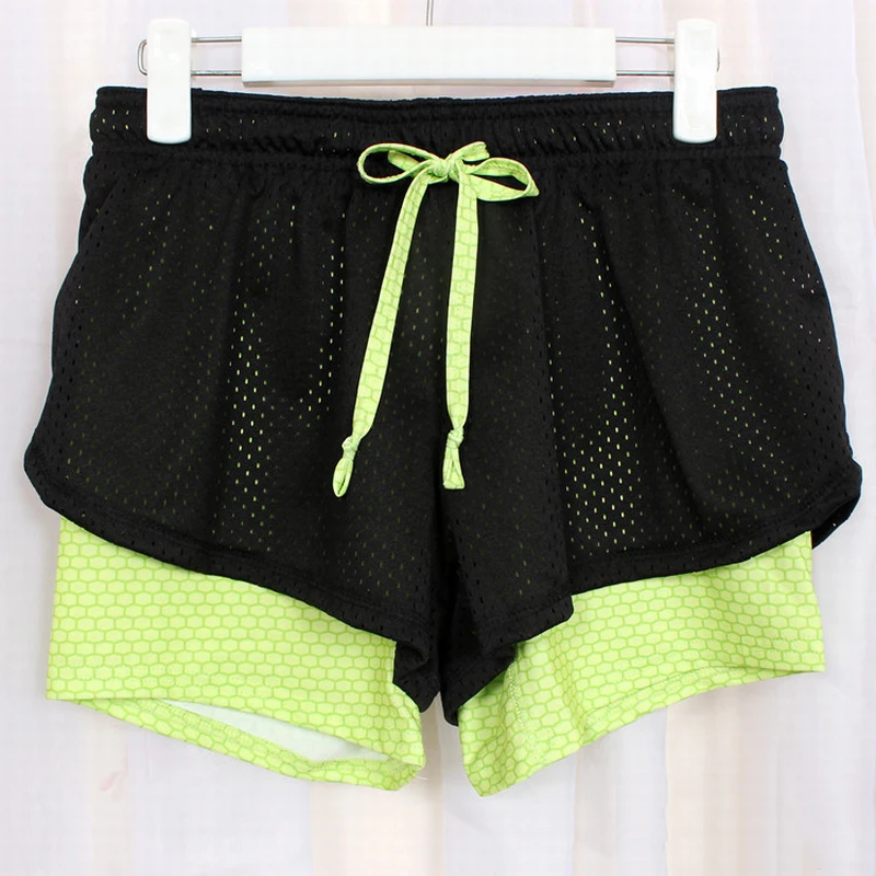 Унисекс летние шорты для йоги женские сетчатые Дышащие Короткие брюки для девочек для бега Спортивная одежда для фитнеса одежда для бега