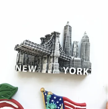 1 шт. креативный 3D Нью-Йорк, знаменитое здание, магнит на холодильник, США, туристические сувениры, магнитные наклейки на холодильник