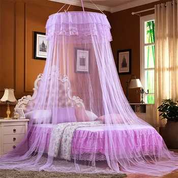 

[Byetee] Canopy Mosquito Net Bed Tent for Bedroom Princess Bed Canopy Netting Lace Round Mosquito Nets Curtain for Bedding