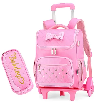 

Waterproof Children trolley School bags princess Girls Backpacks Kids Book Bags Children primary school Backpacks bolsa infantil
