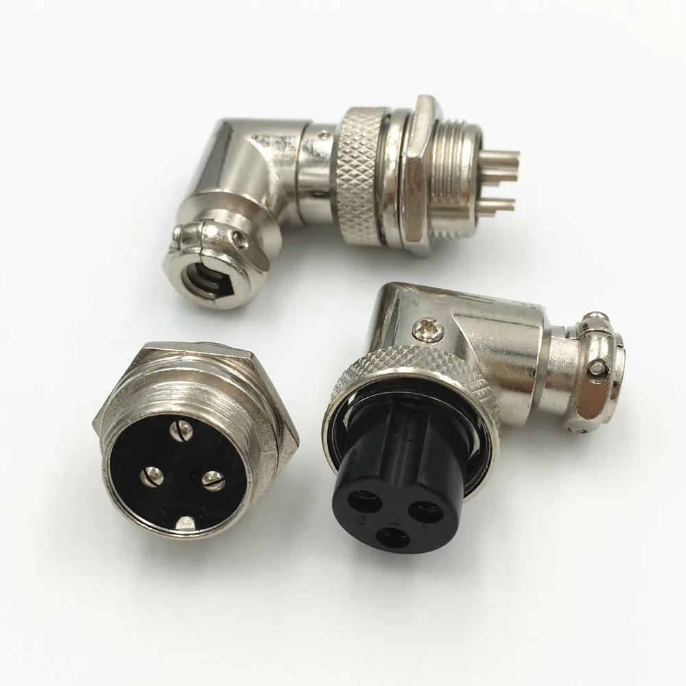 1Set GX16 90 Degree Right Angle XLR 16mm Elbow 2 3 4 5 6 7 8