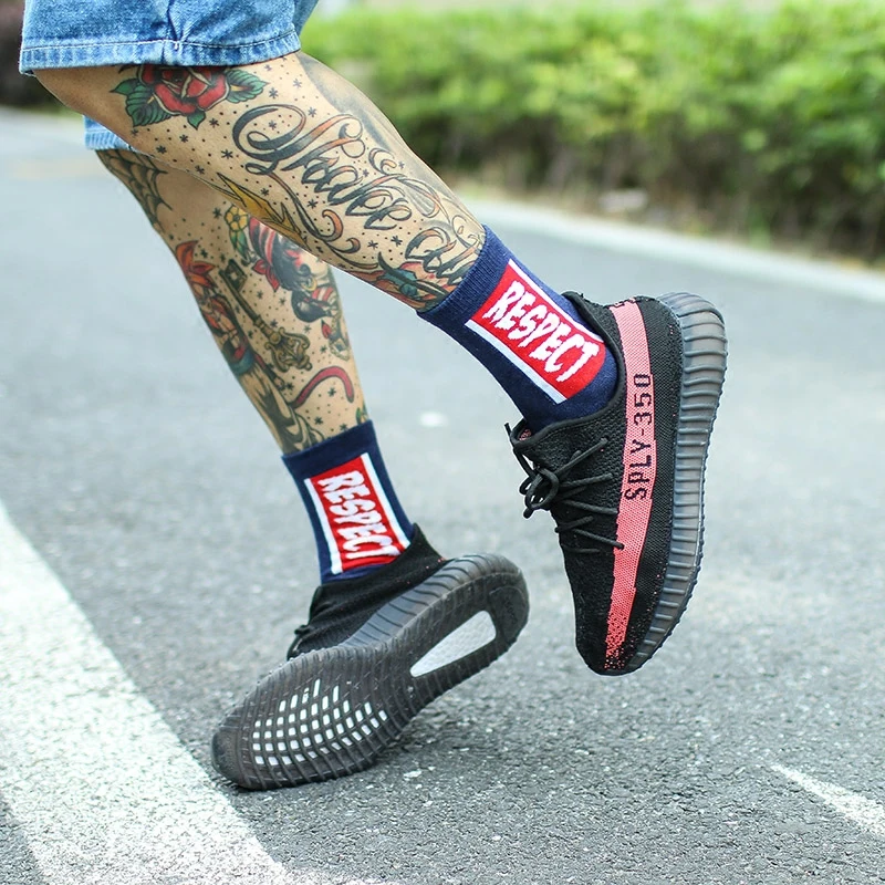 

IMINCN 1Pair sport casual respect brand new hiphop Harajuku Cute Patter Ankle Socks Hipster Skateboard man Ankle Funny Socks