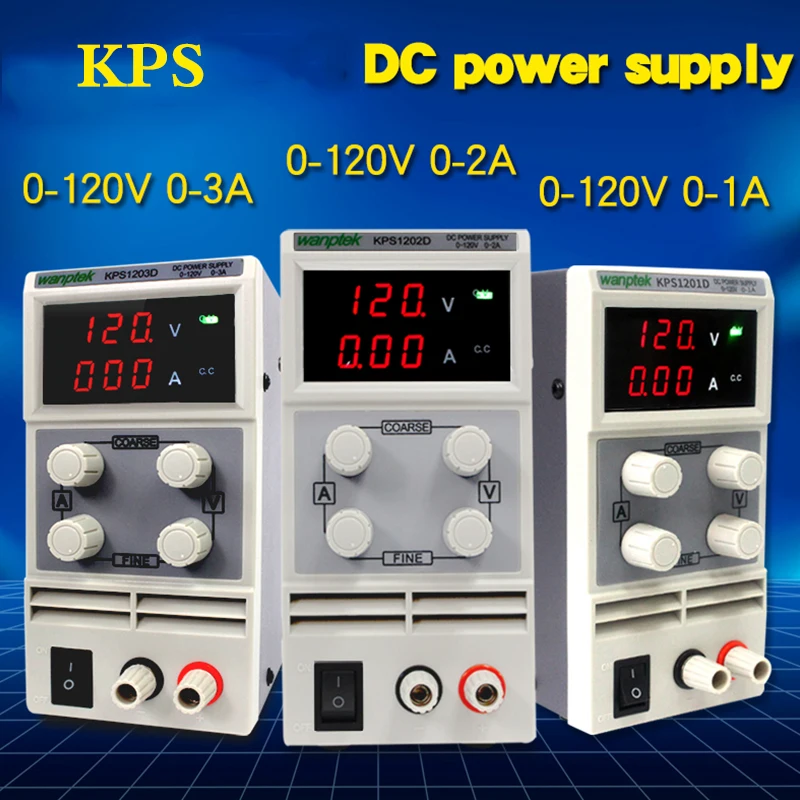 Wanptek KPS 120V Регулируемый лабораторный источник питания 1A 2A 3A скамья Мини DC цифровое переключение напряжение отпульсированный источник питания