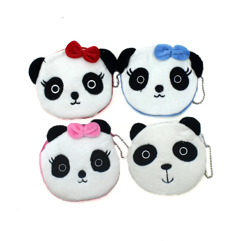 Kawaii милый бантик панда плюшевый 10 см Дамский кошелек для монет и Чехол Сумка