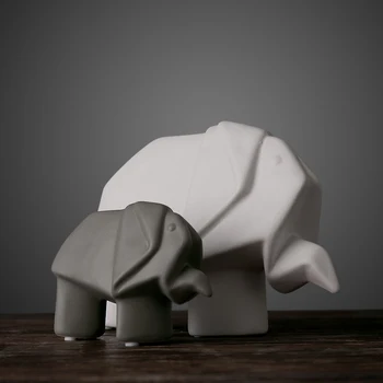 

Ceramic Sculpture/Origami Elephant/Nordic Modern TV Cabinet Ornament /Wedding Decoration/Ceramic Statu/Home Decoration