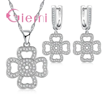 

Solid Cubic Zirconia 925 Sterling Silver Traditional Chinese Knot Style Attractive Surprise Gift For Female Jewelry Set