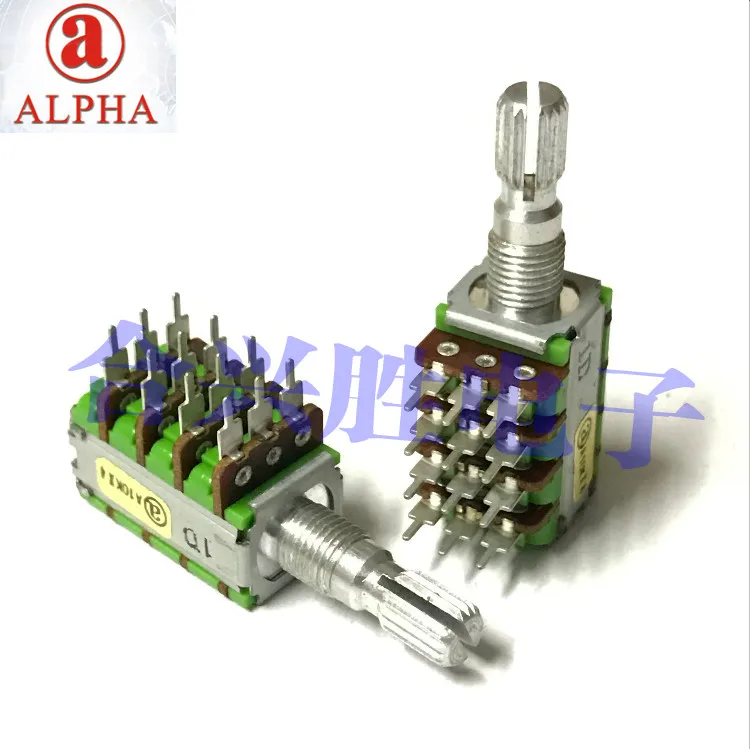 

Taiwan ALPHA aihua 12 type precision potentiometer 4 couplet A10K * 4 innovation speakers sound volume potentiometer