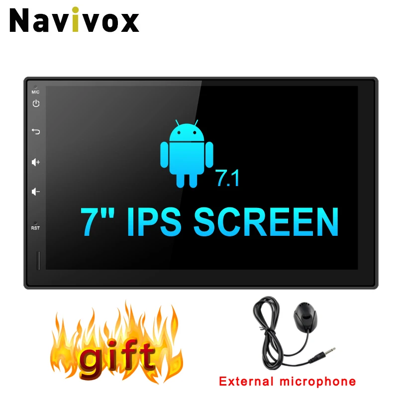 Navivox 4 core 7 ''Android7.1.1 автомагнитола One  DIN универсальный  gps-навигация Радио стерео аудио плеер 1024*600 RDS/SWC /BT/WIFI/3 г/4 г HD1080P