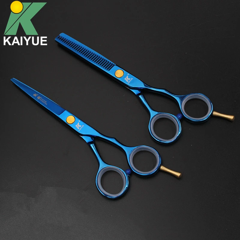 

5.5 inch Hair Scissors Fashional Cutting and Thinning Hair Shears Barbershop Styling Tools Blue Hairdressing Salon BB55D-T