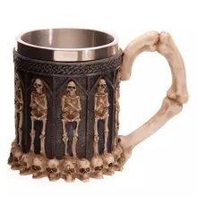 Stainless steel 3D skull mug drinkware coffee mugs with handgrip birthday gift party decor teacup office mugs
