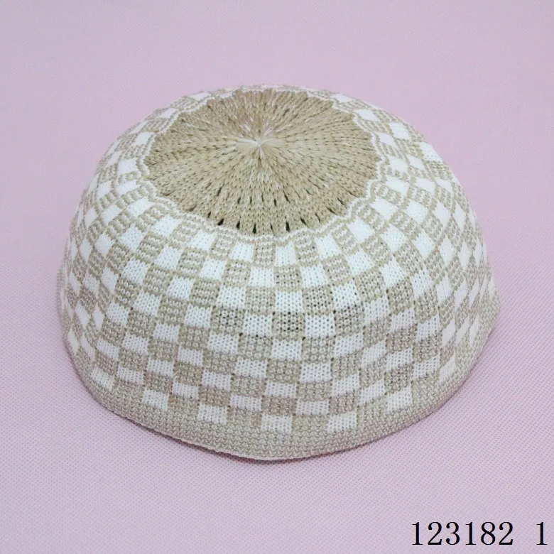 Высококачественная вязаная шапочка с черепом Kufi Topi мусульманская для молитвы