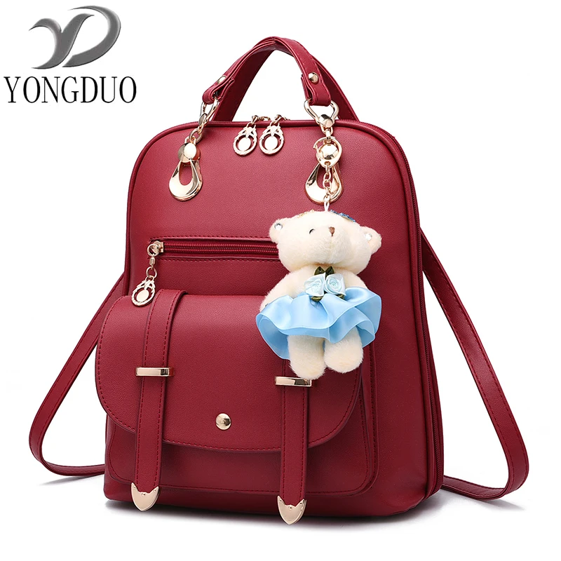 Women Soft PU Leather Ladies Backpack high quality shoulder bags backpacks for teenage girls Preppy Style