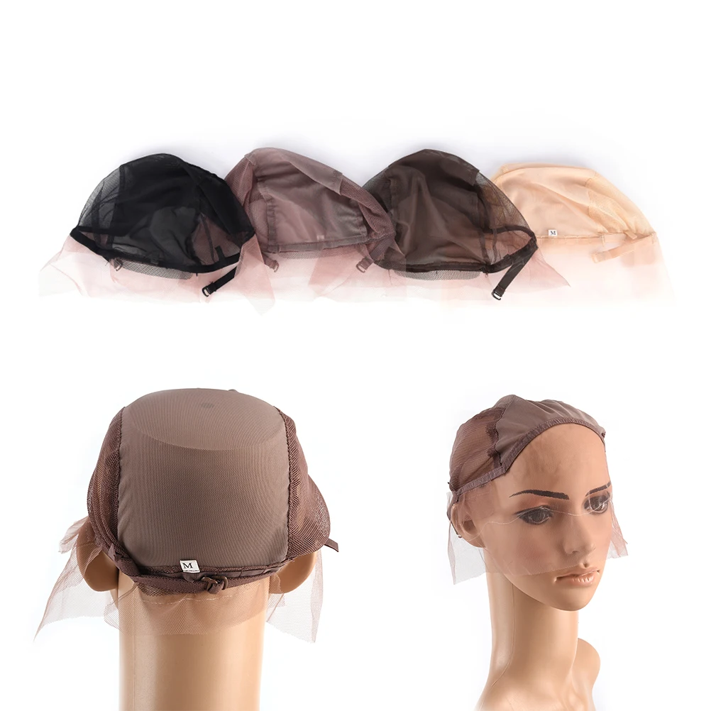 Профессиональные 4 цвета Hairnets Hair cap s для париков с регулируемым ремешком, инструменты для плетения, аксессуары для волос