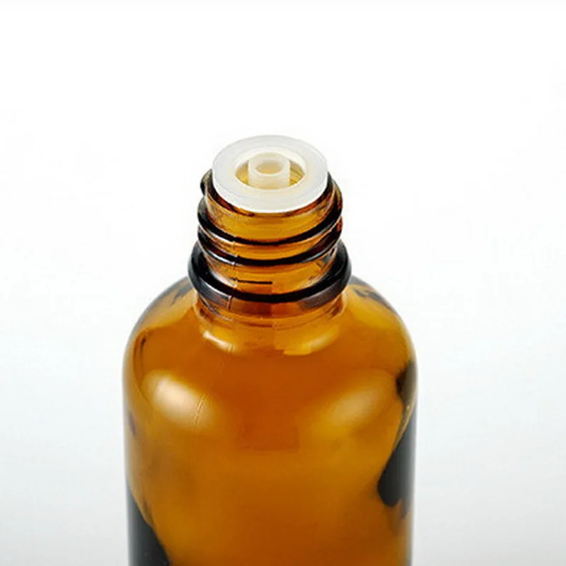 

5pcs/lot 5ml/10ml/15ml/20ml/30ml/50ml/100ml Essential Oil Bottle Brown Cap Glass Oil Bottle Tail Plug Empty Makeup Container