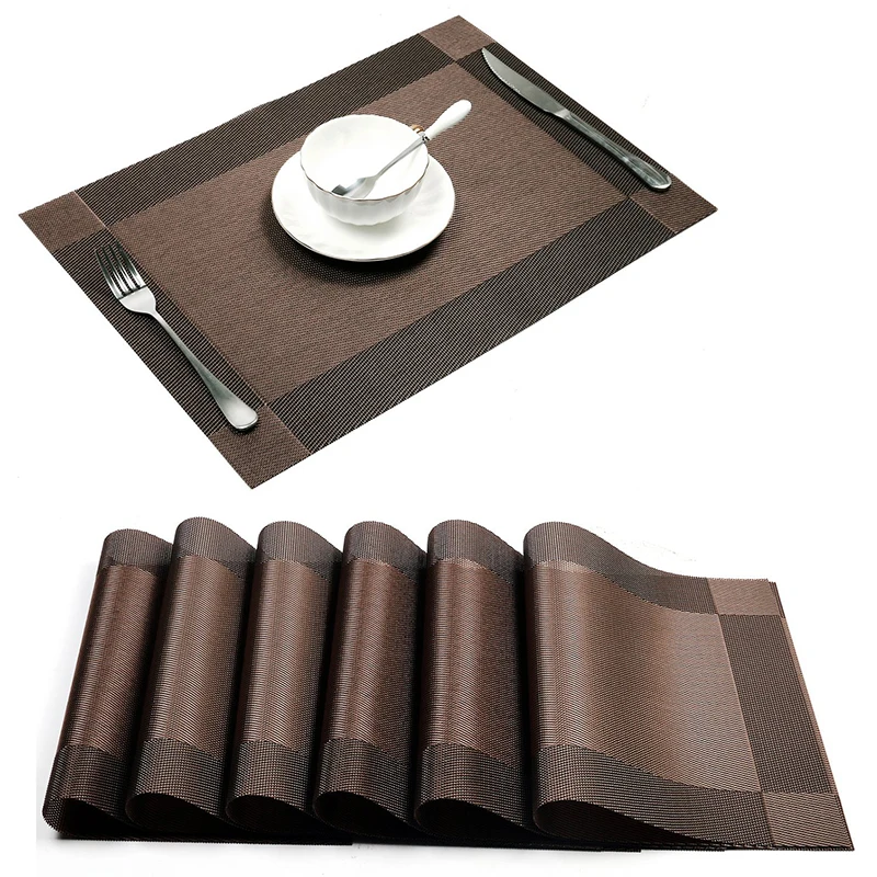 Buy 6pcs/set Placemat PVC Dining Table Mat Waterproof
