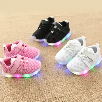

New Fashion Children Shoes With Light Led Kids Shoes Luminous Glowing Sneakers Baby Toddler Boys Girls Shoes Led Eu 21-30 A744
