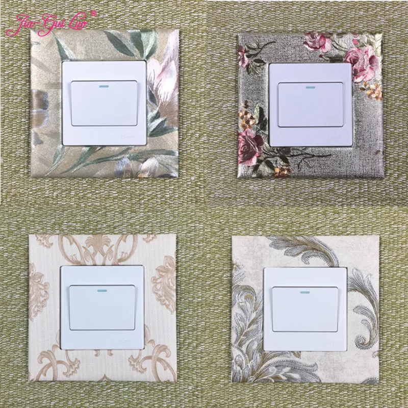 

JIA-GUI LUO Switch Panel Sticker Decorative Switch Cover Wallpaper Flower Simple Socket Room Decoration Sticker L013