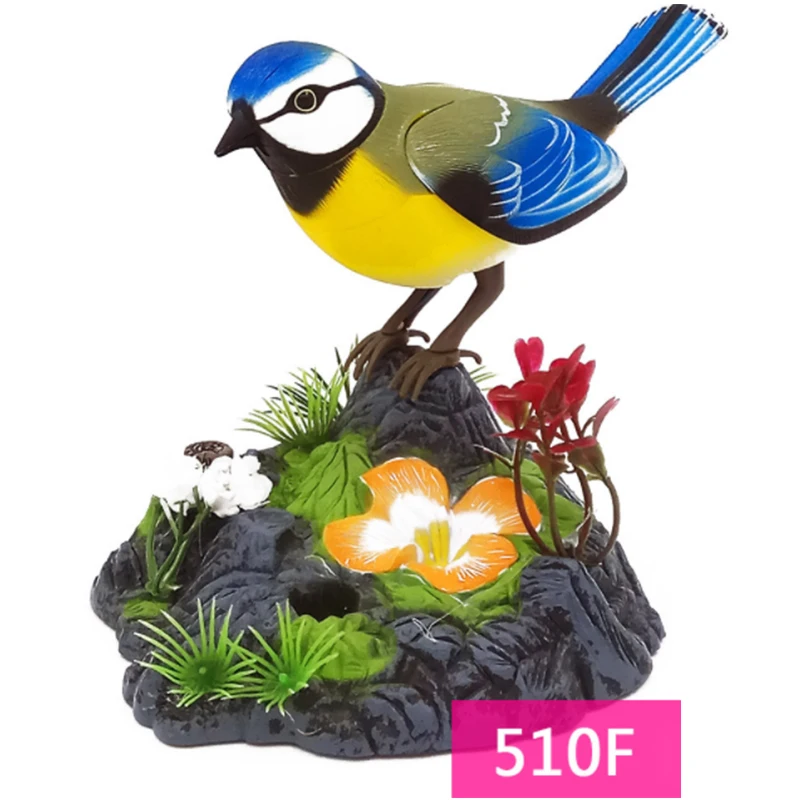 Электрическая имитирующая Индукционная птица звуковой с голосовым управлением электрическая птица игрушка для домашних животных птичьи клетки детская игрушка подарок садовые украшения