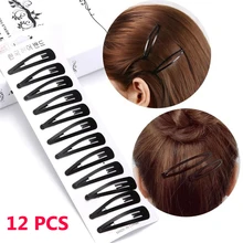 Простые черные BB клипы Заколки для волос девушка шпилька заколки повязки для женщин девушки Hairgrips аксессуары для волос 12 шт./компл