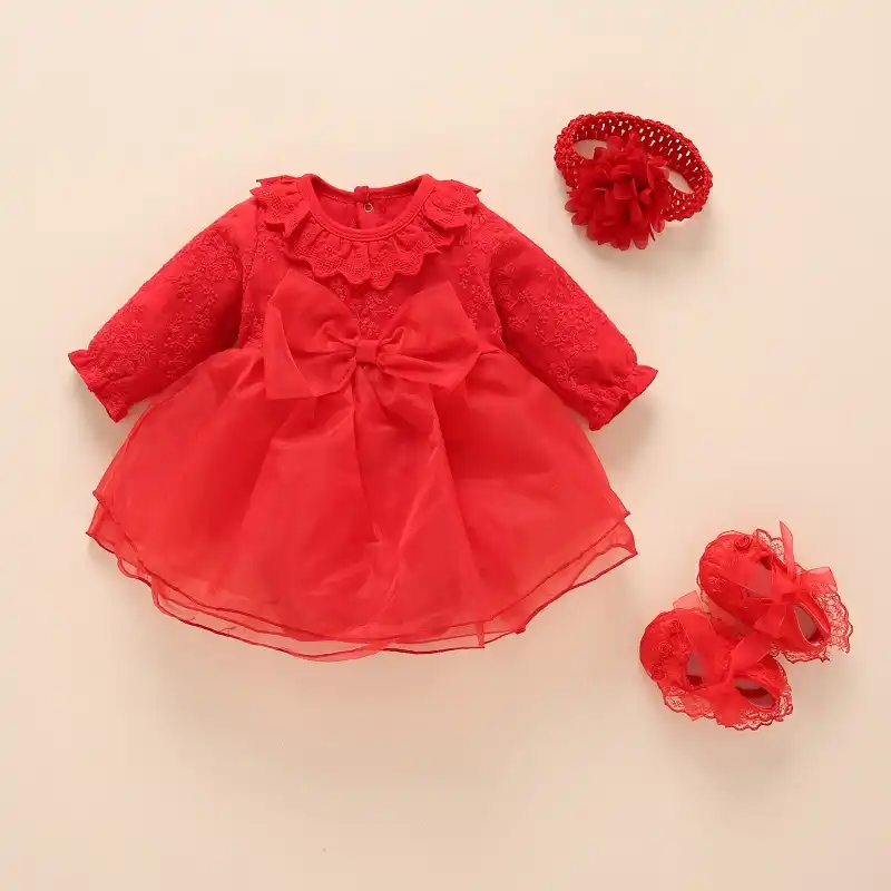 infant red dress